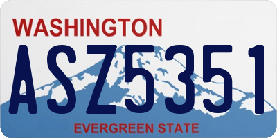 WA license plate ASZ5351