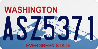 WA license plate ASZ5371