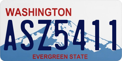 WA license plate ASZ5411