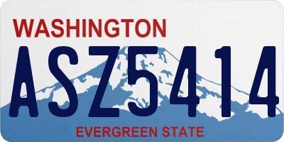 WA license plate ASZ5414