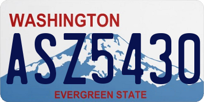 WA license plate ASZ5430