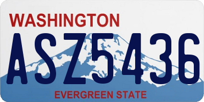 WA license plate ASZ5436