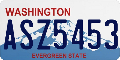 WA license plate ASZ5453