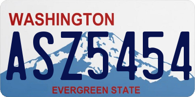 WA license plate ASZ5454