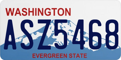 WA license plate ASZ5468