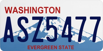 WA license plate ASZ5477