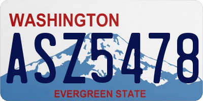 WA license plate ASZ5478