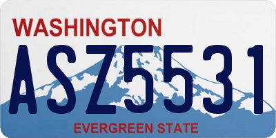 WA license plate ASZ5531