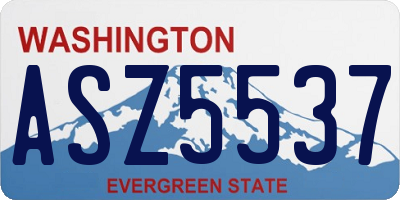 WA license plate ASZ5537