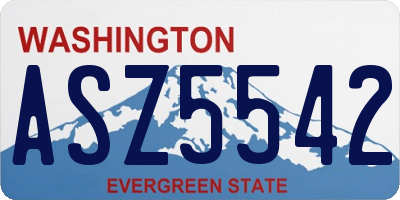 WA license plate ASZ5542