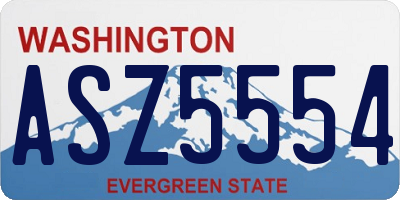 WA license plate ASZ5554