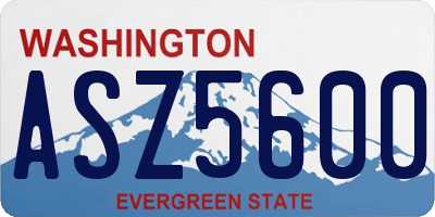 WA license plate ASZ5600