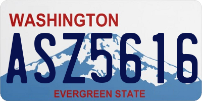 WA license plate ASZ5616