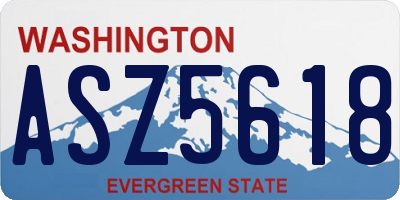 WA license plate ASZ5618