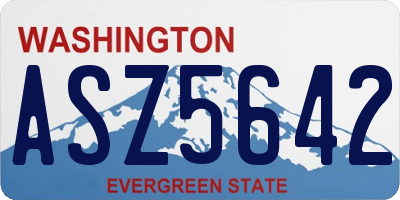 WA license plate ASZ5642
