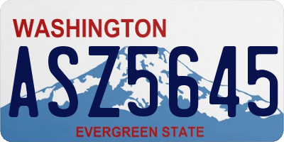 WA license plate ASZ5645