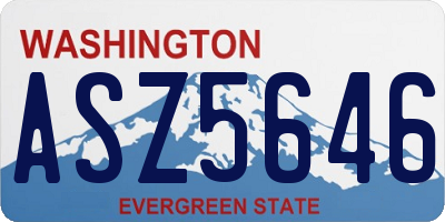 WA license plate ASZ5646