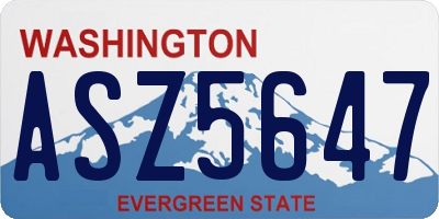 WA license plate ASZ5647