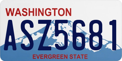 WA license plate ASZ5681