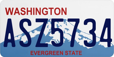 WA license plate ASZ5734