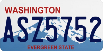 WA license plate ASZ5752