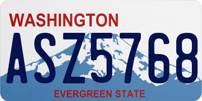 WA license plate ASZ5768