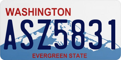 WA license plate ASZ5831