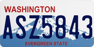 WA license plate ASZ5843