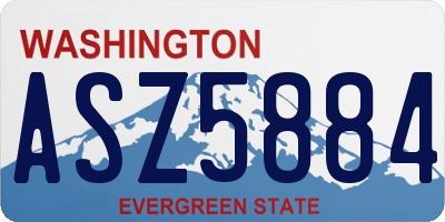WA license plate ASZ5884