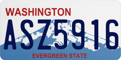 WA license plate ASZ5916