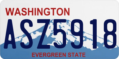 WA license plate ASZ5918