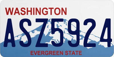WA license plate ASZ5924