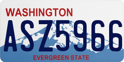 WA license plate ASZ5966