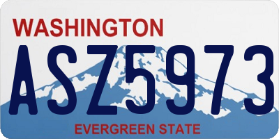 WA license plate ASZ5973