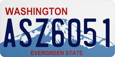 WA license plate ASZ6051