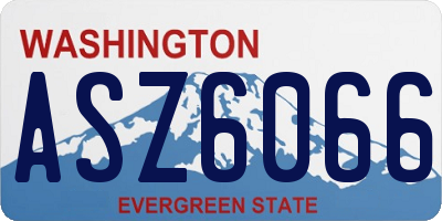 WA license plate ASZ6066
