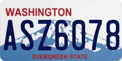 WA license plate ASZ6078