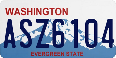 WA license plate ASZ6104