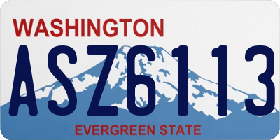 WA license plate ASZ6113