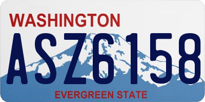 WA license plate ASZ6158