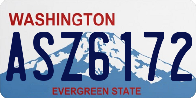 WA license plate ASZ6172