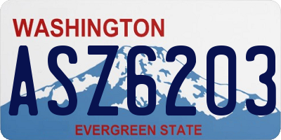 WA license plate ASZ6203