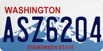 WA license plate ASZ6204