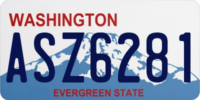 WA license plate ASZ6281