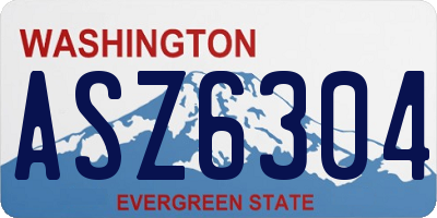 WA license plate ASZ6304