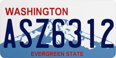 WA license plate ASZ6312