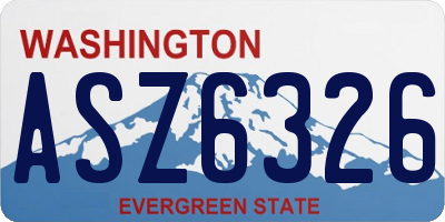WA license plate ASZ6326