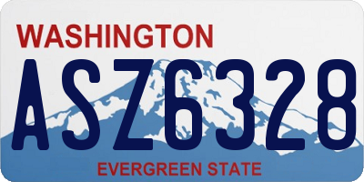 WA license plate ASZ6328