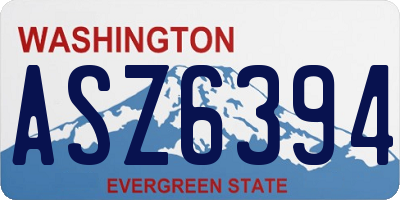WA license plate ASZ6394