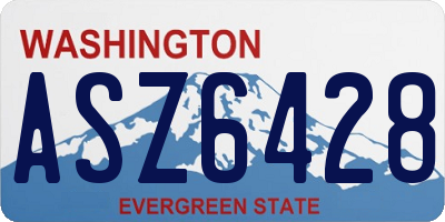 WA license plate ASZ6428